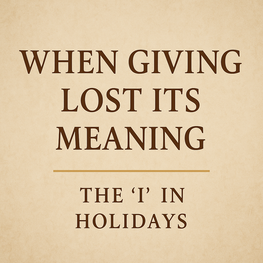 When Giving Lost Its Meaning: The “I” in Holidays